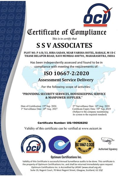 SSV Associates ISO 10667-2:2020 – Assessment Service Delivery