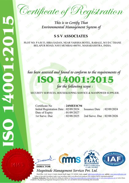 SSV Associates ISO 14001:2015 – Environmental Management