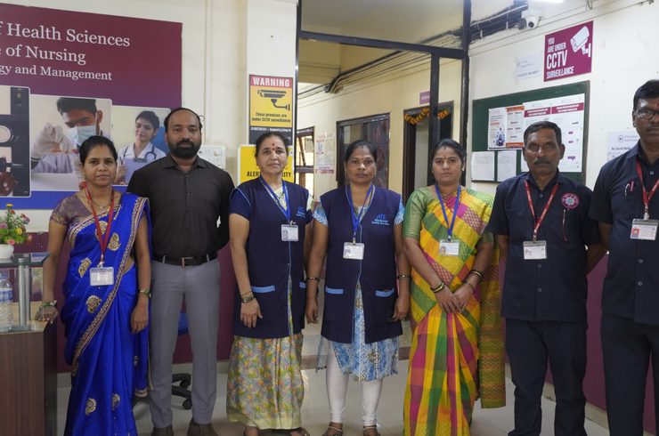 SSV housekeeping staff at ITM Institute of Health Sciences, Navi Mumbai