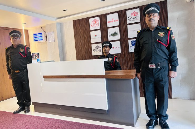 SSV security guards at a corporate office reception